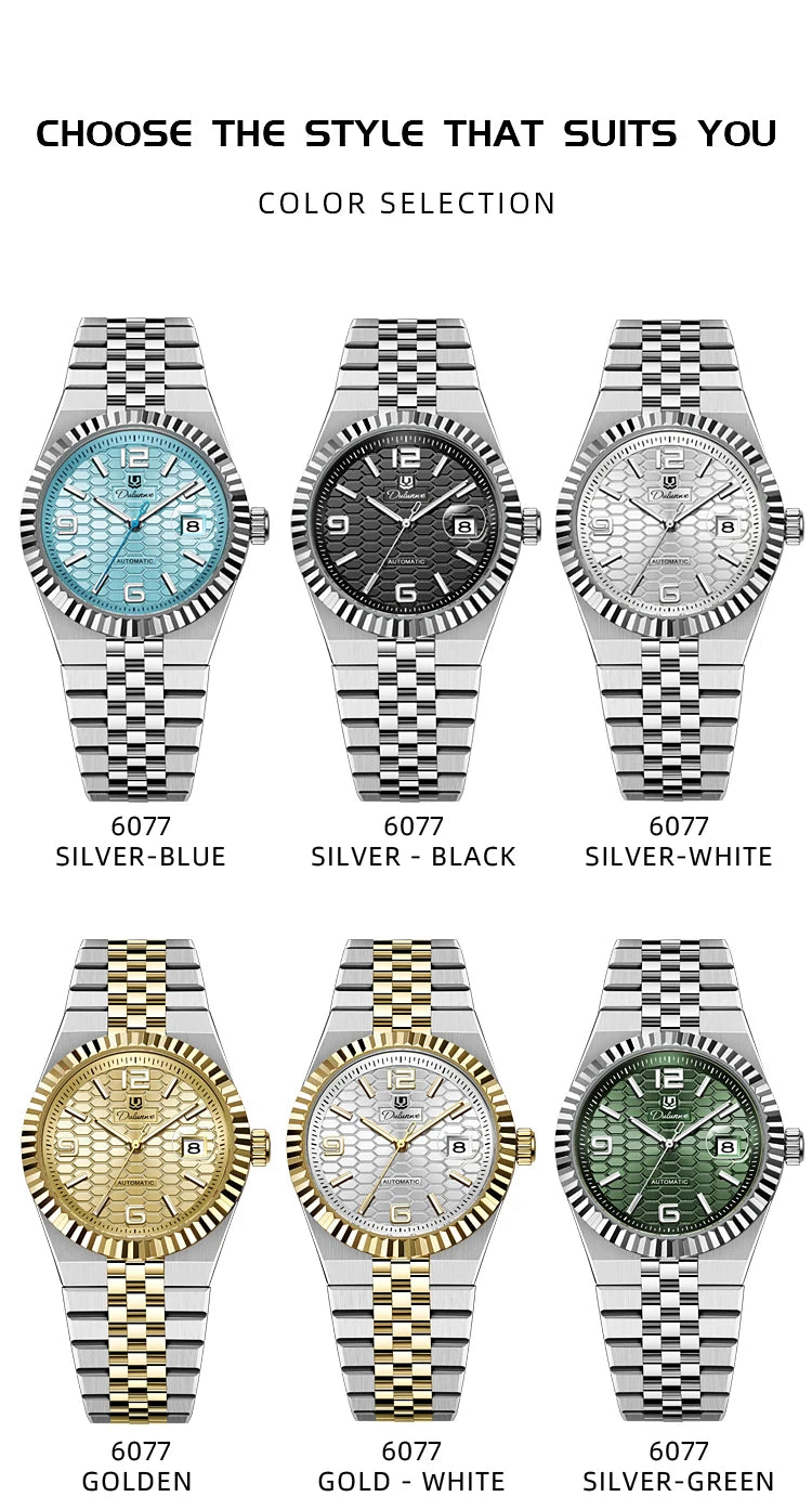 Luxury Automatic Mechanical Men's Watch Date Stainless Steel Man Watch Waterproof Luminous Business Watches For Men Reloj