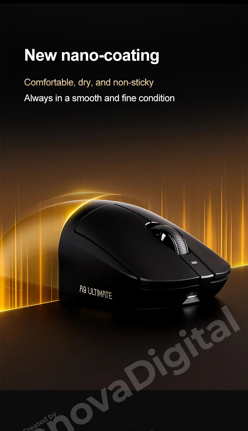 ATK Dragonfly A9 Ultimate Wireless Gaming Mouse, PAW3950 Ultra Sensor, 8KHz Polling Rate, Ultra Lightweight Ergonomic Gaming Mouse for FPS & Esports