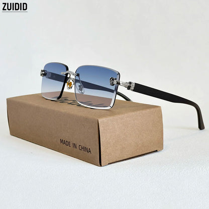 Square Sunglasses Women Luxe 2026 Rimless Sunglass Men Wooden Fashion Glasses Vintage Dropshipping Gafas De Sol Hombre Zonnebril