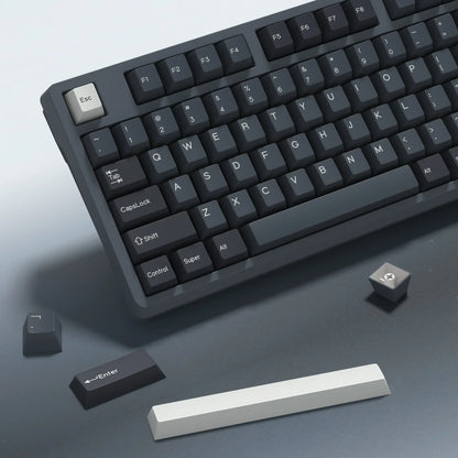 KBDiy 174 Tasten/Set PBT GMK Apollo Tastenkappen, Double-Shot, minimalistisches ISO-Cherry-Profil, für mechanische Gaming-Tastaturen, Tastenkappen für MX