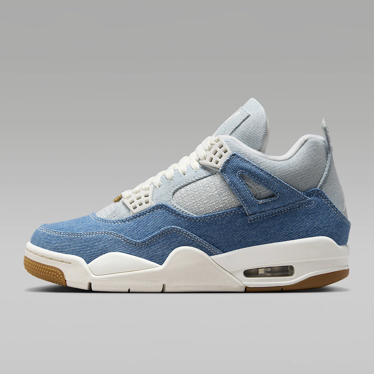 Nike Original JORDAN Damen-Basketballschuhe aus Denim mit Luftpolster-Stoßdämpfung, mittelhoher Schaft, IB6716-100