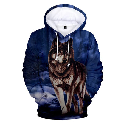 Cool Space Galaxy Wolf Hoodie Hoodies Men Bright Wolf Fashion Handsome Wolf Hoodies Spring Autumn Pullovers Sweatshirts Sweat