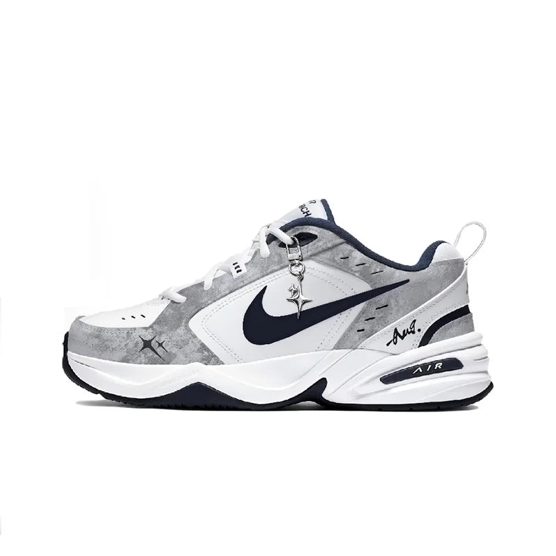 Personalizované tenisky Nike Air Monarch 4 „Misty Night Blue Star“ – klasické retro pánské běžecké boty