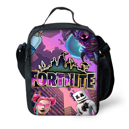 Hot Game FortniteS Child Insulated Large Capacity Bag for Boy and Girl Student Outdoor Picnic Resuable Thermal Cooler Lunch Box