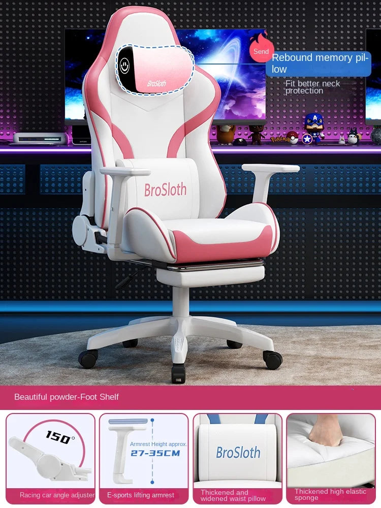 S6 Ergonomic Gaming Chair with Adjustable Backrest, Comfortable Computer Chair, Swivel Lift Chair with Armrests for Gaming & Office