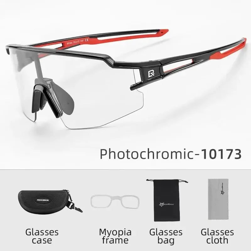 ROCKBROS Cycling Glasses Photochromic Glasses Bicycle Glasses Eyewear Goggles Windproof Bicycle Outdoor Sports Sunglasses