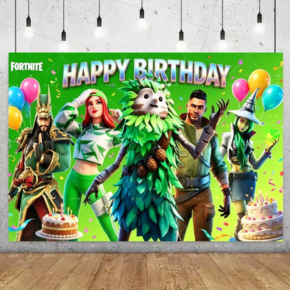 Fortnite Game Theme Birthday Party Decoration Background Fortnite Gamer Banner Boys Girls Photography Supplies Backdrop Kid Gift
