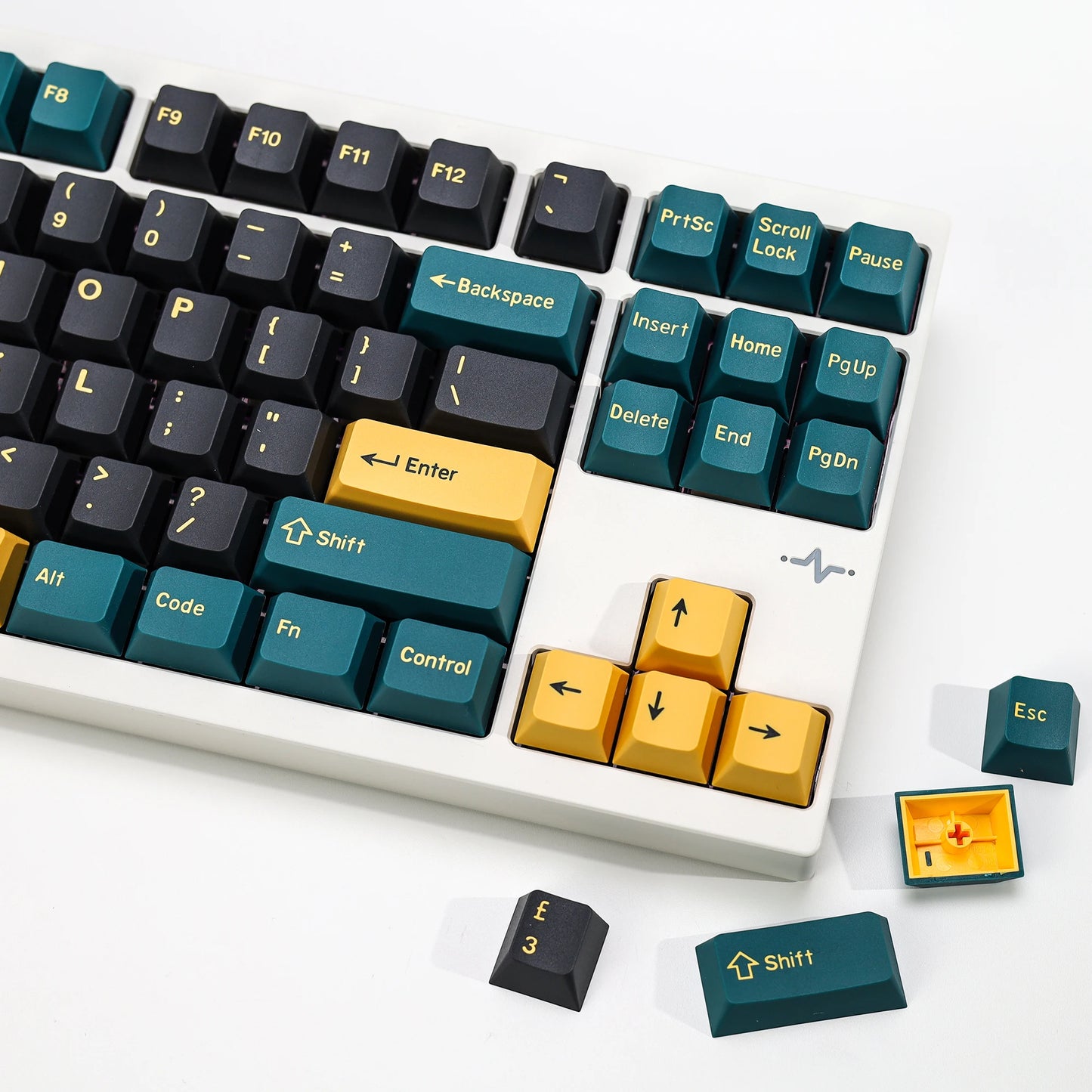 KBDiy GMK MarrsGreen Teclas Retro PBT ISO Double Shot Perfil Cherry para Teclado Mecânico Gaming com Switches MX
