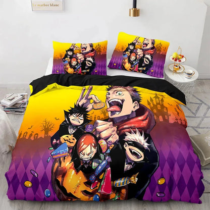 Anime Jujutsu Kaisen Satoru Gojo Bedding Set Boys Girls Twin Queen Size Duvet Cover Pillowcase Bed Kids Adult Home Textileextile