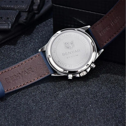 BENYAR 2024 New 40MM Men's Quartz Watch 50M Waterproof Automatic Diving Watch Luxury Fashion Men's Stainless Steel Watch