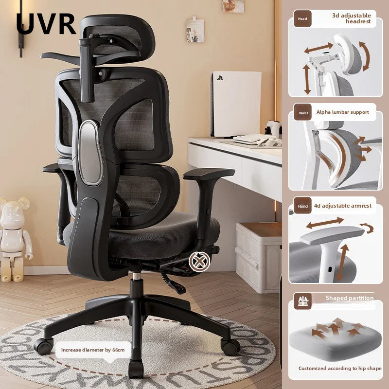 UVR Ergonomic Gaming Computer Chair Adjustable Height Office Chair with Armrests, Mesh Backrest Swivel Executive Chair for Gaming & Work