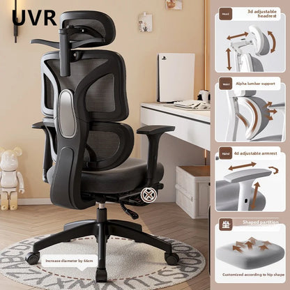 UVR Ergonomic Gaming Computer Chair Adjustable Height Office Chair with Armrests, Mesh Backrest Swivel Executive Chair for Gaming & Work