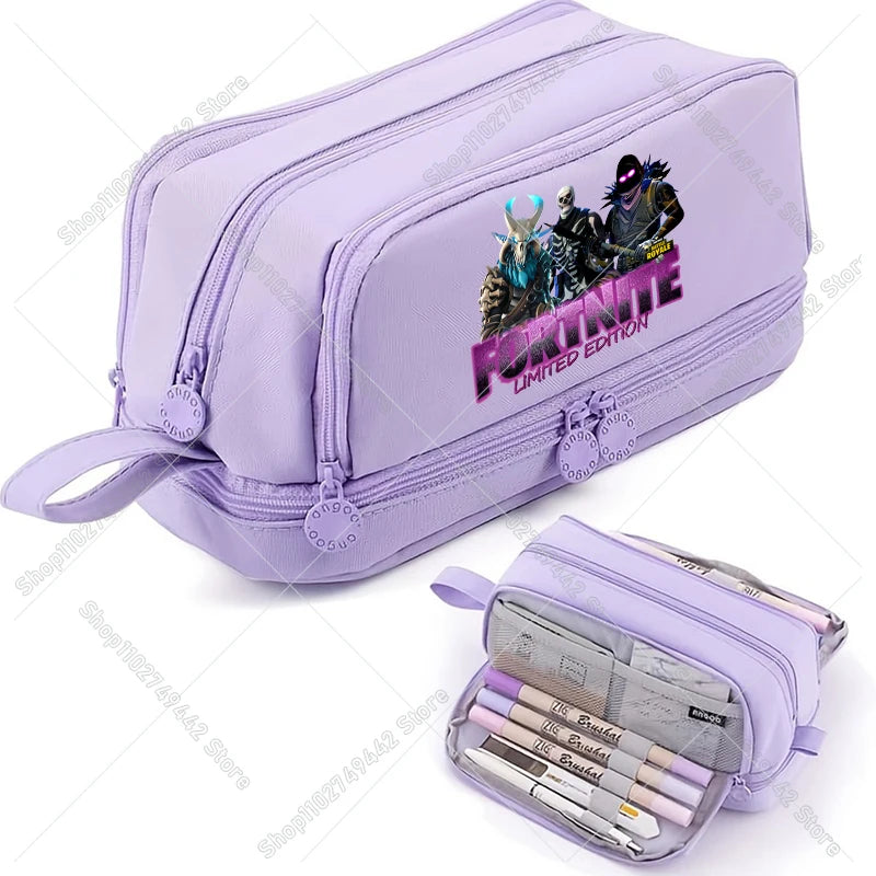 Game Anime Fortnites Student Pencil Case Cute Boy Girl Pencil Bag High-capacity Pencilcase Nylon Pen Case School Kids Stationery