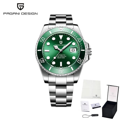 New PAGANI DESIGN Diving Automatic MechanicalWatch Luxury Sports WaterproofWatch Stainless Steel Sapphire Luminous Watch for Men