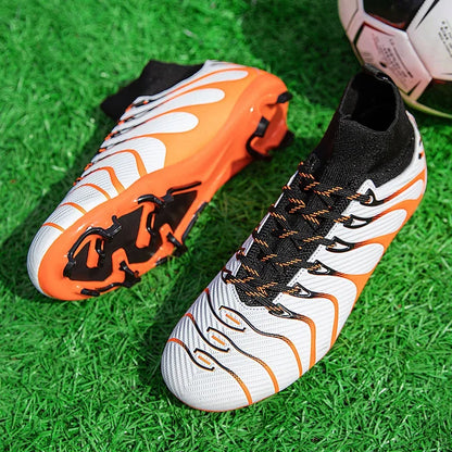 Herren-Fußballschuhe Sport FG/TF Outdoor-Fußballschuhe Training Jungen Wettkampf rutschfest mit langen Stollen Hallen-Futsal bequem