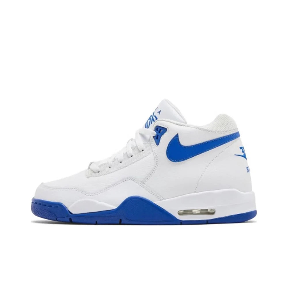 Nike Flight Legacy – bekväma och mångsidiga retro-basketskor i mellanhög modell för herrar, vit/blå, BQ4212-103