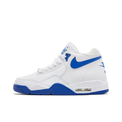 Nike Flight Legacy – bekväma och mångsidiga retro-basketskor i mellanhög modell för herrar, vit/blå, BQ4212-103