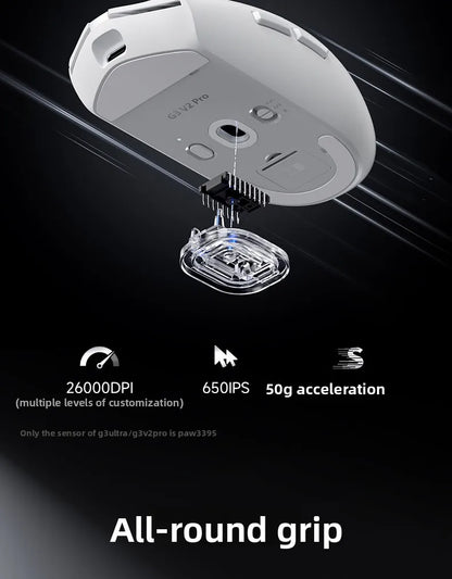 Ratón inalámbrico MCHOSE G3 V2 PRO Bluetooth trimodo ergonómico y ligero para portátil, oficina, gaming y accesorios de ordenador