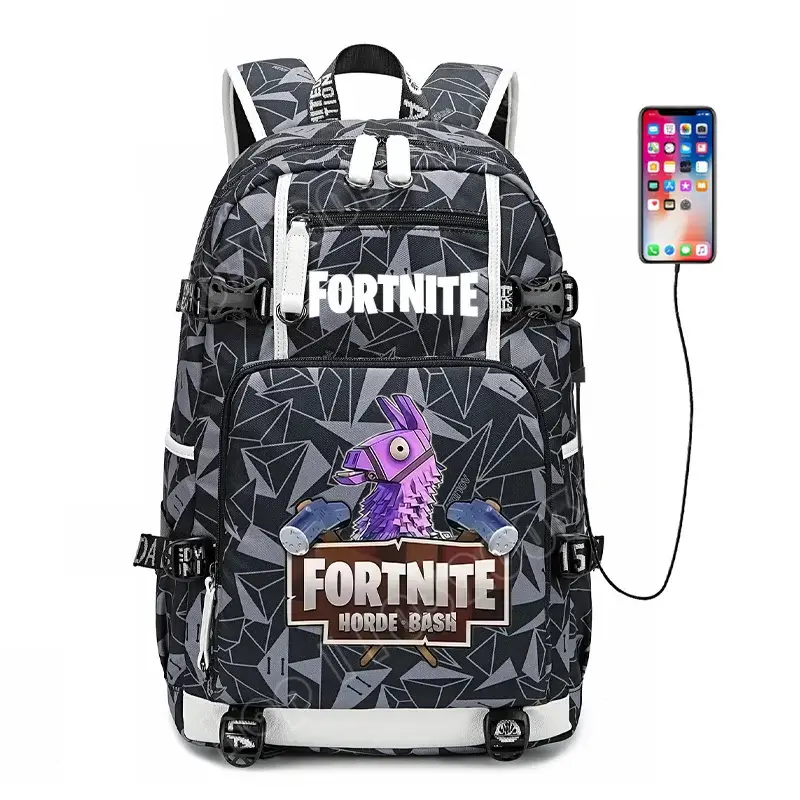 Fortnite Game Print Student Backpack Boys Girls Large Capacity School Bag Waterproof Lightweight Durable Bookbag Birthday Gift