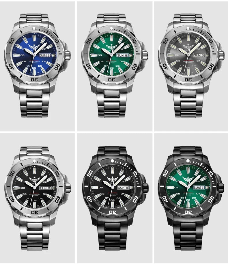 Yelang V5.1 Men's Watch 44mm Super Dive 300M Professional Waterproof SW220 Movement Luxury Automatic Mechanical Watch for men