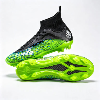 1 paire de chaussures de football pour hommes, résistantes à l'usure, antidérapantes, avec crampons longs et courts, idéales pour les matchs sur gazon extérieur, pour étudiants et adultes
