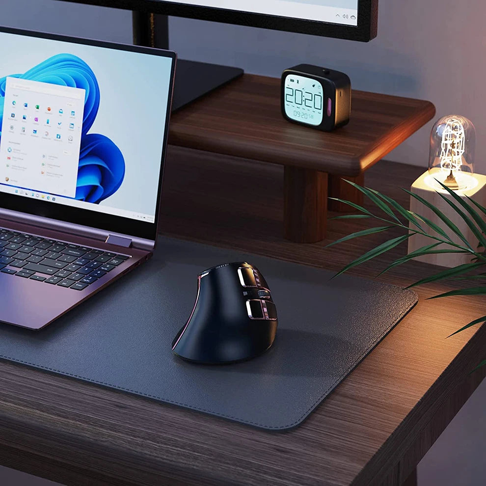 Jomaa 2.4G+Bluetooth vertikale kabellose Maus für Apple Mac Laptop Notebook, 9 Tasten, wiederaufladbare Gaming-Maus für PC iPad