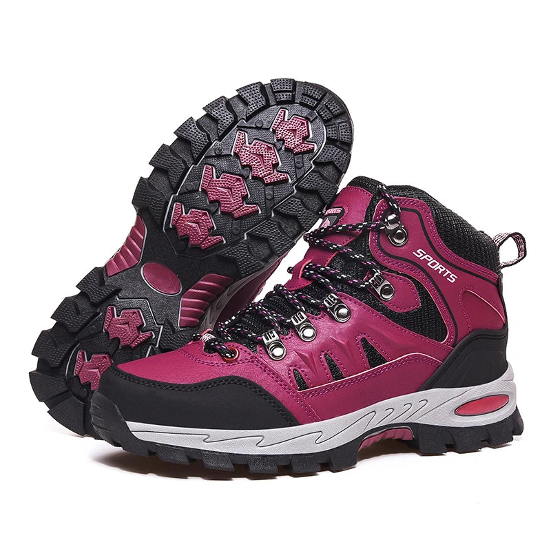 Botas de montaña impermeables para exterior, para hombre y mujer, para primavera y otoño, resistentes al desgaste, para deportes de montaña y caza.