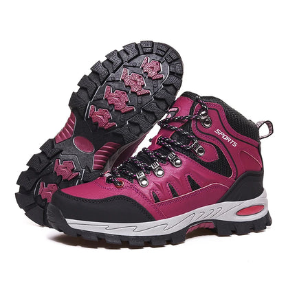 Botas de montaña impermeables para exterior, para hombre y mujer, para primavera y otoño, resistentes al desgaste, para deportes de montaña y caza.