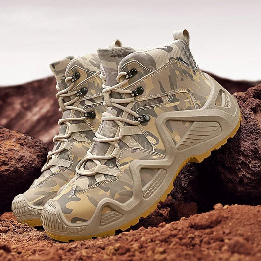 Anti-Slip and Wear-Resistant Hiking Shoes Comfortable Desert Work Boots Autumn Winter Platform and Ankle Boots, Men's Snow Boots