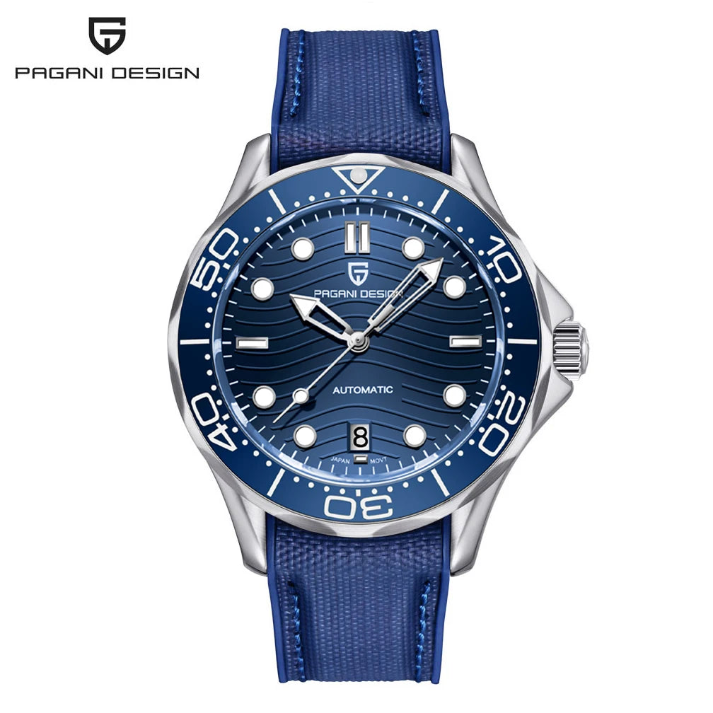 PAGANI DESIGN 2026 New V2 Waves 200M Relógio de mergulho automático masculino de luxo, cristal de safira, relógio de pulso masculino AR