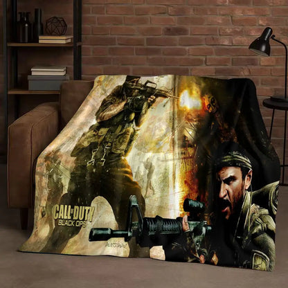 Classic Gun Game Call of Duty COD Ghost Simon Flannel Blanket,Ultra Soft Warm Plush Throw for Home Bedroom Bed Sofa Cover Kid