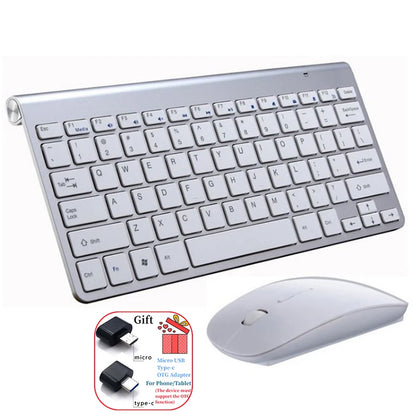 Combo tastiera e mouse wireless spagnolo ebraico coreano thailandese 2.4G, mini tastiera e mouse wireless portatili per Windows Mac Android