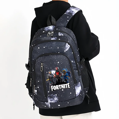 Fortnite Starry Sky Backpack Large Capacity Waterproof Laptop Bag Game Character Print Student Pack Boys and Girls Back to School Bag
