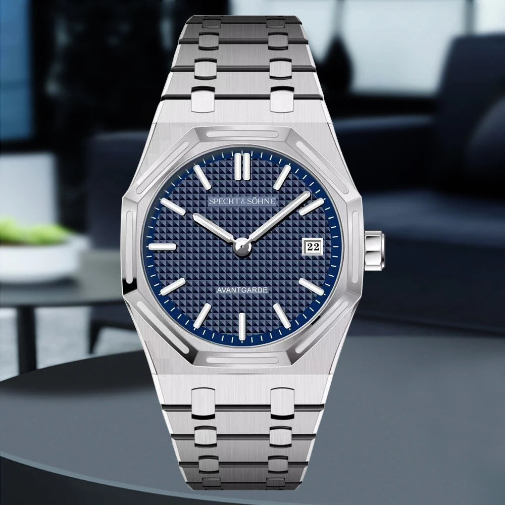2026 New Specht & Söhne 38mm Quartz Wristwatch For Men Luminous Sapphire Crystal Ultrathin Stainless Steel Watch 50M Waterproof