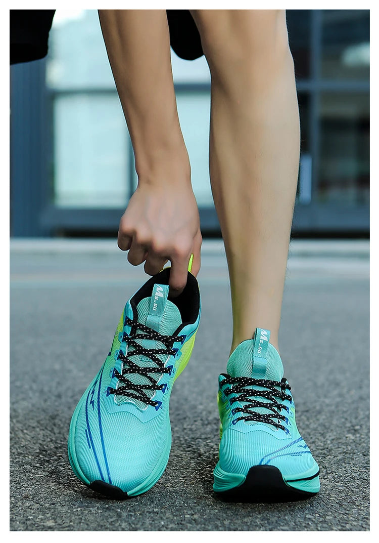 Brand Men's Carbon Plate Running Shoes Soft Cushion Shock Absorbing Sports Shoes Unisex Sneakers Light Anti-Slip Training Shoes