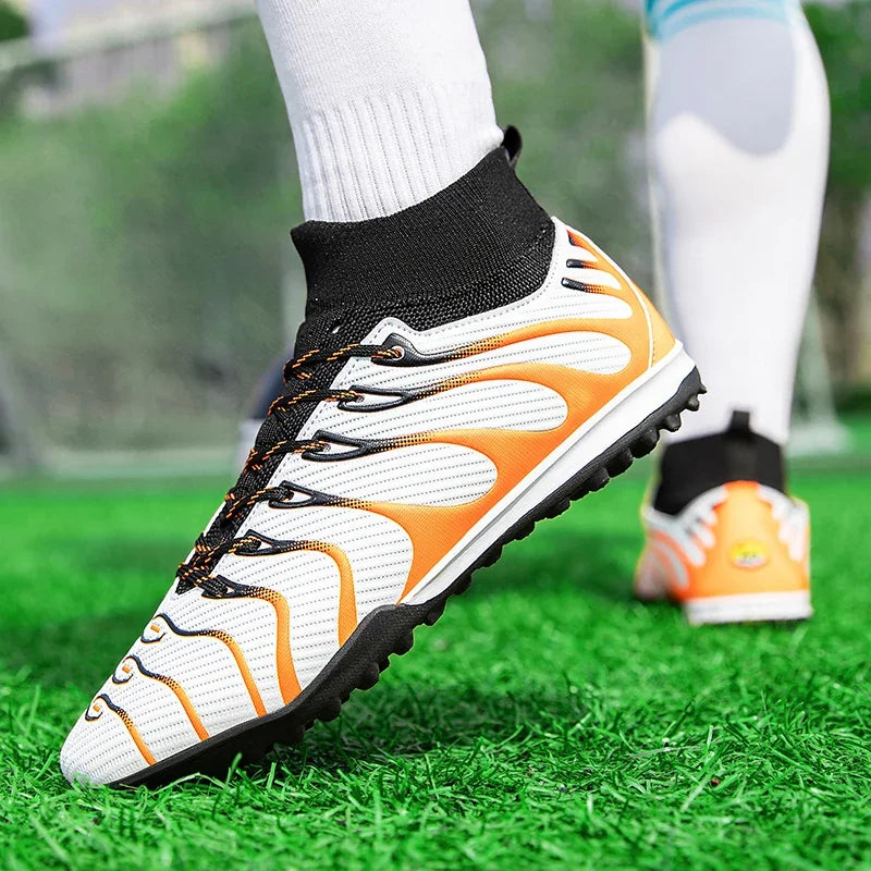 Herren-Fußballschuhe Sport FG/TF Outdoor-Fußballschuhe Training Jungen Wettkampf rutschfest mit langen Stollen Hallen-Futsal bequem