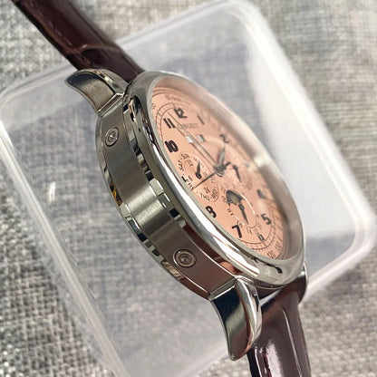 Automatic Watch for Men Multifunction Date Day Month Year 316L Mechanical Men's Watch Polished Case Day/Night Indicator 42mm