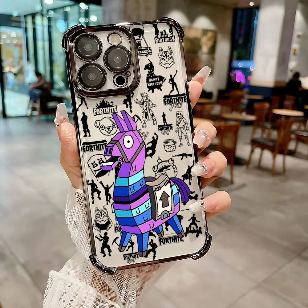 Hot Game F-Fortnites Plating Phone Case for Samsung A37 A57 A07 A36 A16 A06 A35 A55 A25 A26 A05s A15 A54 A34 A24 A14 A05 4G 5G