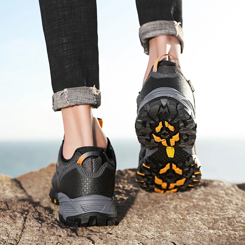 HIKEUP Sneakers traspiranti, ammortizzate e antiscivolo - Scarpe da trekking da uomo - Scarpe da corsa e trekking - Scarpe da montagna per attività all'aperto da uomo