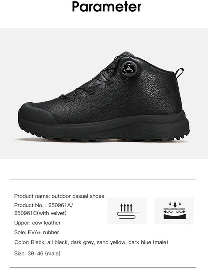 Pantofi din piele HUMTTO pentru bărbați, pentru iarnă, camping și activități în aer liber, pantofi sport pentru bărbați, bocanci de trekking respirabili, adidași antiderapanti pentru drumeții