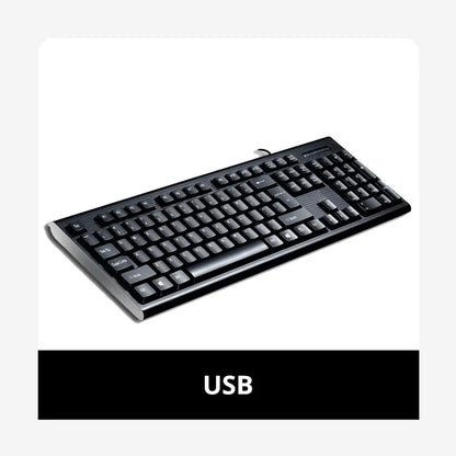 Q9 Einzelne Tastatur USB, quadratischer Anschluss, für Büro und Zuhause, PS2-Rundanschluss, kabelgebunden, für Desktop-Computer