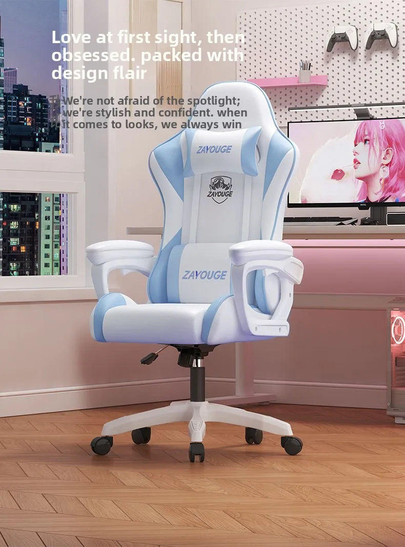 Ergonomic Gaming Chair Reclining Office Chair Home Computer Desk Swivel Rideable Gaming Seat for Bars and Esports Study Chair