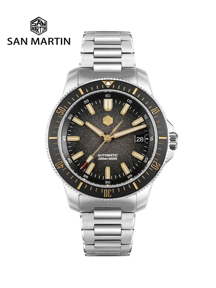 San Martin 2025 New Upgraded Version 40mm Dive Watch Men Original Design NH35 Automatic Mechanical Waterproof 200m SN0118