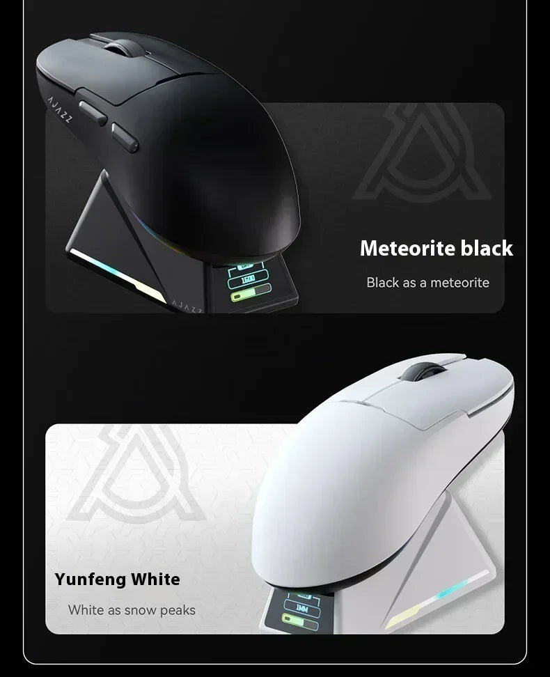 Rato Gaming Sem Fios AJAZZ AJ159 APEX Tri-Mode 8K, Sensor PAW3950 de Baixa Latência, Base de Carregamento, Personalizável, Leve, para PC Gamer