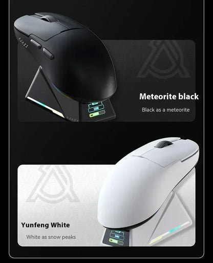 Rato Gaming Sem Fios AJAZZ AJ159 APEX Tri-Mode 8K, Sensor PAW3950 de Baixa Latência, Base de Carregamento, Personalizável, Leve, para PC Gamer