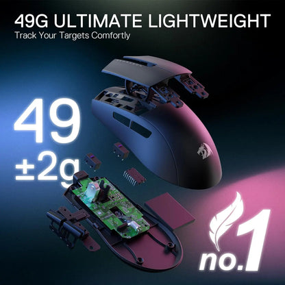 Mouse de gaming wireless Redragon M916 PRO 3-Mode, rată de polling Hype-Speed 4K, mouse gamer ultra-ușor de 49G, 26K DPI