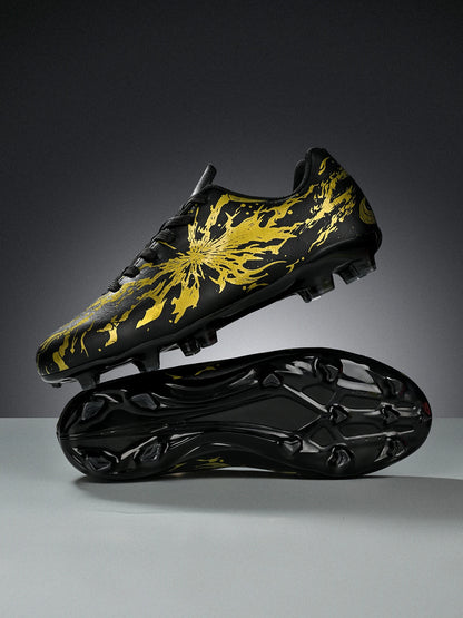 Chaussures de football pour hommes AG/FG pour terrain ferme, crampons en caoutchouc antidérapants, respirantes en PU, pour adultes, pour la pratique et la compétition de football en extérieur.