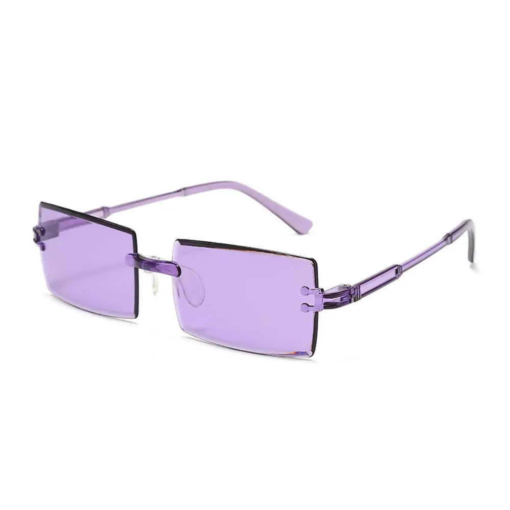 Vintage Sunglasses Rimless Cut Edge Sunglasses Fashion Designer Shades Luxury Brown Green Sunglasses UV400  for Men Women