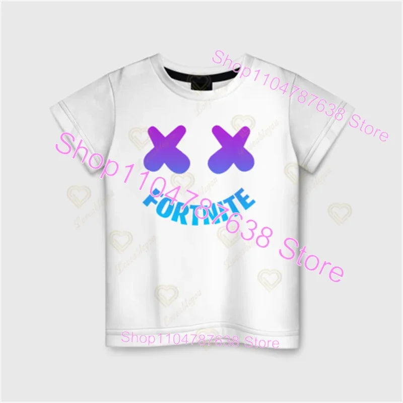 Peely Fortnite T-Shirt Round Neck Summer Short Sleeve Battle Royale Streetwear Top for Casual Wear