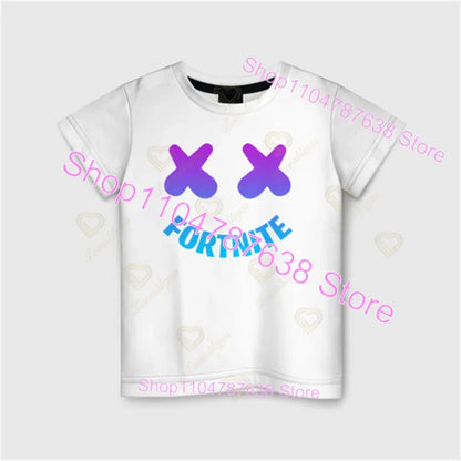 Peely Fortnite T-Shirt Round Neck Summer Short Sleeve Battle Royale Streetwear Top for Casual Wear